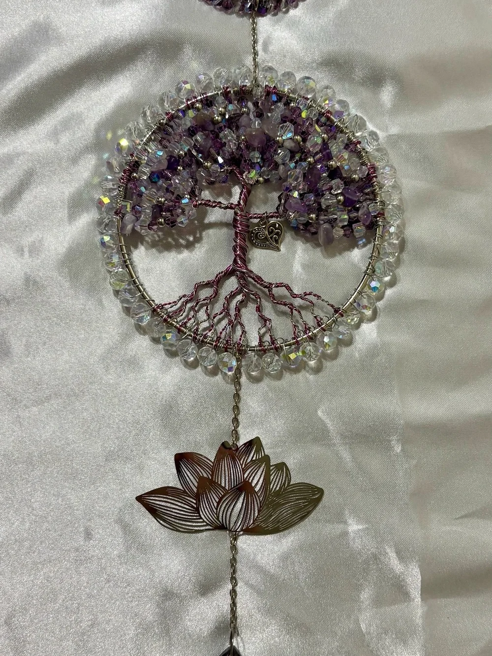 Purple Lotus Crystal Tree of Life Sun Catcher